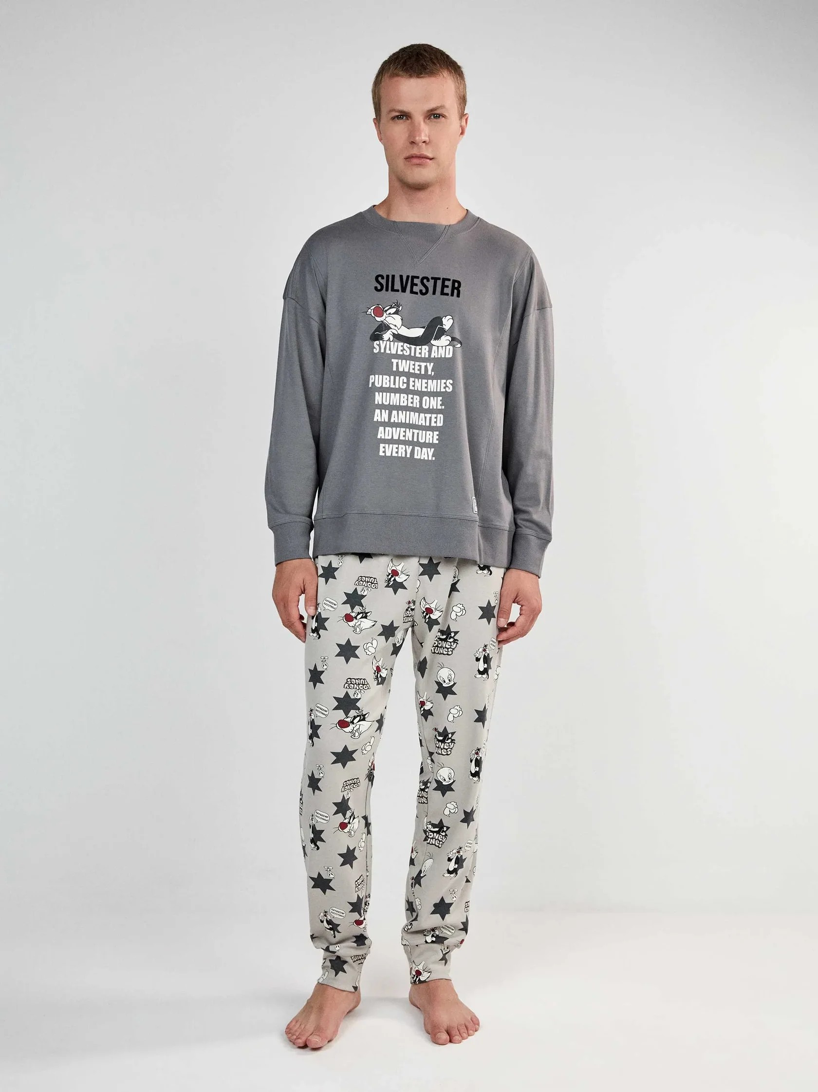 camiseta-pantalon-largo-2-20476s_2Foriginal_2Fconjunto-pijama-hombre-looney-tunes-de-silvester1788950322998591341 Pijama Gisela 2/20476S - Imagen 1
